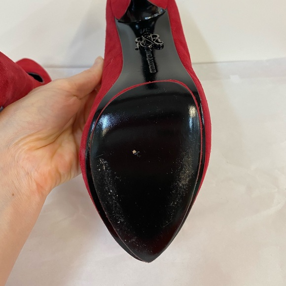 Rock & Republic Red Suede Hidden Platform Heels - Picture 7 of 10